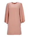 Victoria Beckham Blouson Sleeve Shift Dress In Pastel Pink Polyester In Pink
