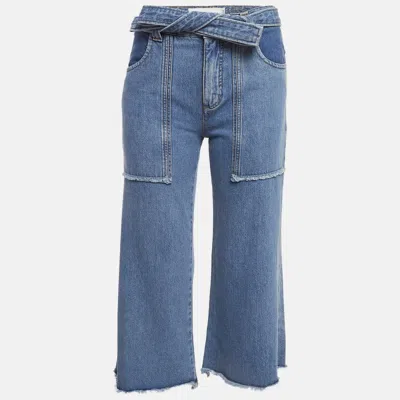 Pre-owned Victoria Victoria Beckham Blue Denim Cropped Jeans S Waist 25"
