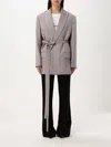 Victoria Beckham Wool Jacket With Belt And Pockets In Quartz