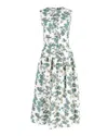 Victoria Beckham Midi Dress In Floral Print Polyester In Multi