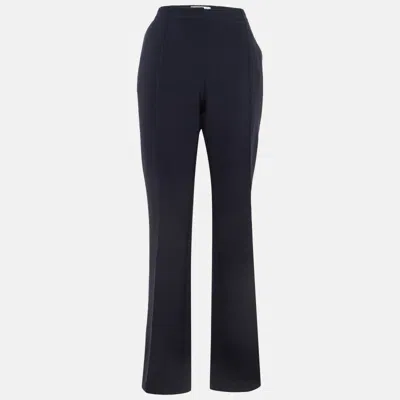 Pre-owned Victoria Victoria Beckham Navy Blue Crepe Flared Trousers M
