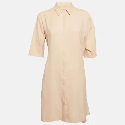 Pre-owned Victoria Beckham Orange Button Front Tie-up Waist Short Dress M