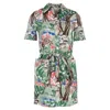 Victoria Beckham Printed Button Front Mini Dress In Multicolor Cotton In Multi
