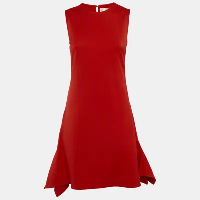 Pre-owned Victoria Beckham Red Crepe Sleeveless Mini Dress Xs