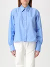 Victoria Beckham Shirt Cropped Long Sleeves In Blue