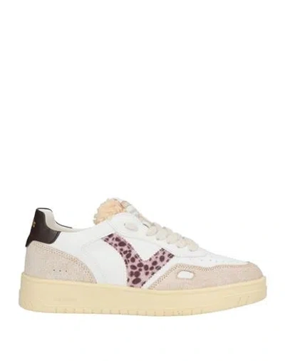 Victoria Woman Sneakers Beige Size 8 Leather, Textile Fibers In Sand