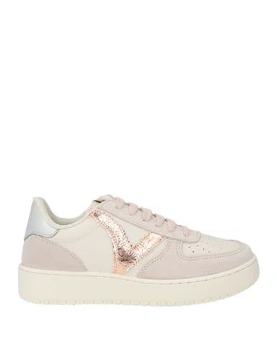 Victoria Woman Sneakers Off White Size 6 Leather, Textile Fibers