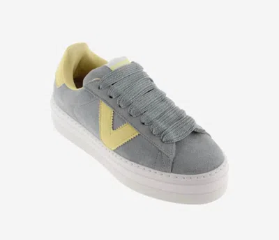 Victoria Women's Barcelona Platform Sneakers In Grey/yellow In Gray