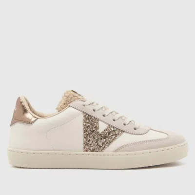 Victoria Women's Berlin Glitter Shoe In Bone/gold In Multi