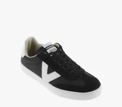 Victoria Women's Berlin Split Leather Nylon Sneakers In Black