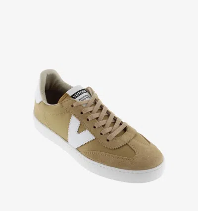 Victoria Women's Berlin Split Leather Nylon Sneakers In Taupe In Grey