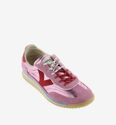 Victoria Women's Saturno Metallic Nylon And Suede Sneakers In Rosa In Multi
