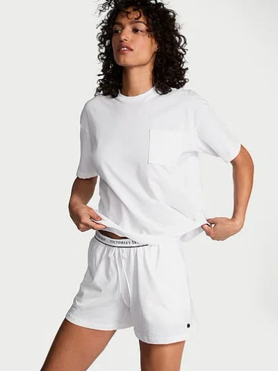 Victoria's Secret 100% Cotton Short Pajama Set In White
