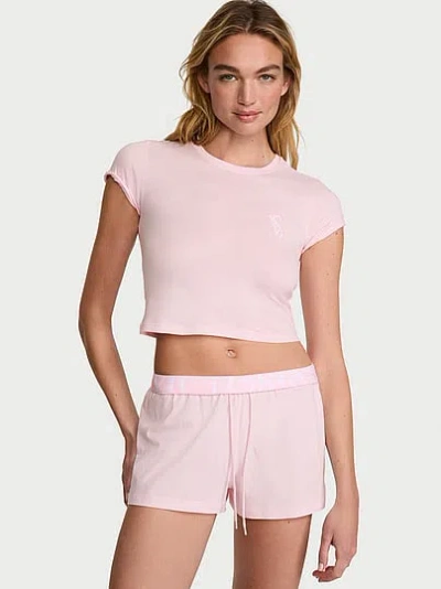 Victoria's Secret 100% Cotton Short Pajama Set In Pink