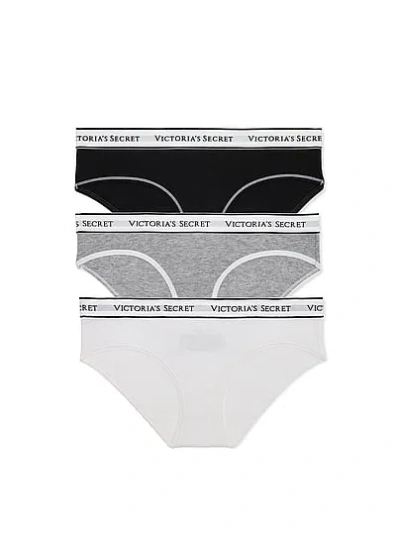 Victoria's Secret 3-pack Logo Cotton Hiphugger Panties In Multi