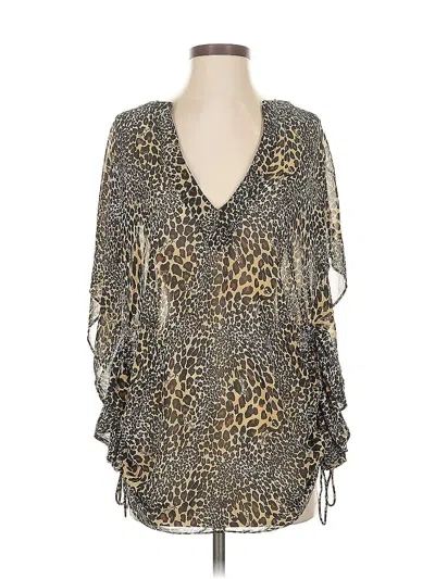 Pre-owned Victoria's Secret 3/4 Sleeve Blouse In Gold