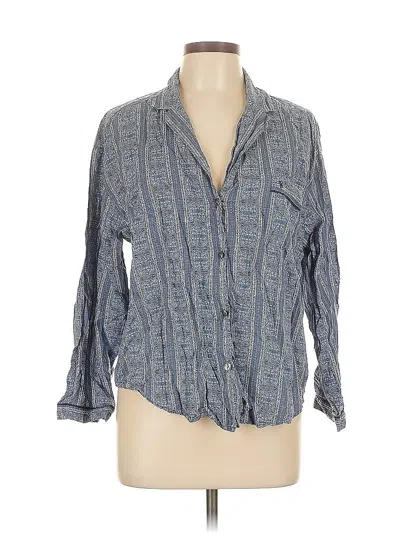 Pre-owned Victoria's Secret 3/4 Sleeve Button Down Shirt In Blue