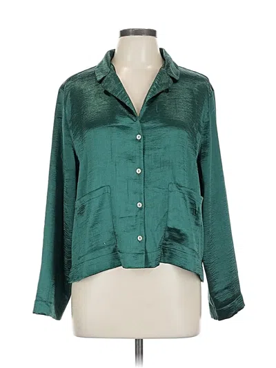 Pre-owned Victoria's Secret 3/4 Sleeve Button Down Shirt In Blue