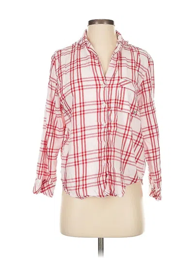 Pre-owned Victoria's Secret 3/4 Sleeve Button Down Shirt In Red