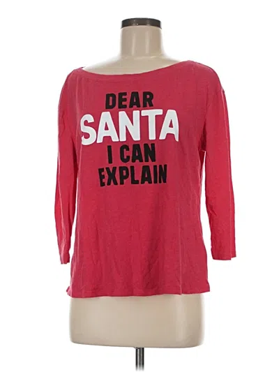 Pre-owned Victoria's Secret 3/4 Sleeve T-shirt In Red