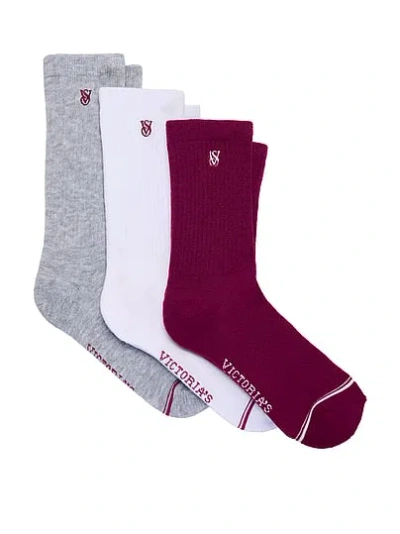 Victoria's Secret 3-pack Crew Socks In Print