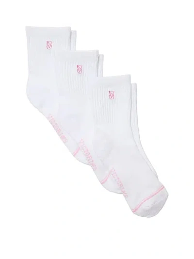Victoria's Secret 3-pack Quarter Socks In White