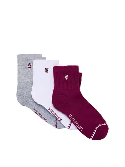 Victoria's Secret 3-pack Quarter Socks In Print