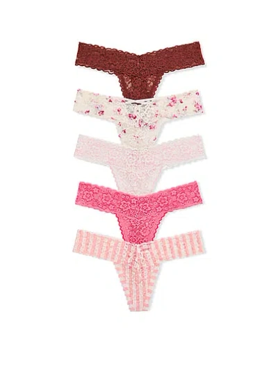 Victoria's Secret 5-pack Lacie Thong Panties In Multi