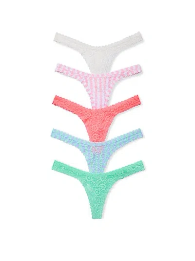 Victoria's Secret 5-pack Lacie Ultra-mini Scoop Thong Panties In Multi