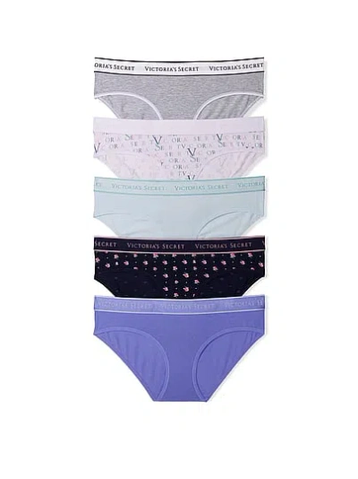 Victoria's Secret 5-pack Logo Cotton Hiphugger Panties In Multi