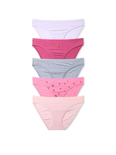 Victoria's Secret 5-pack Stretch Cotton Bikini Panties In Multi