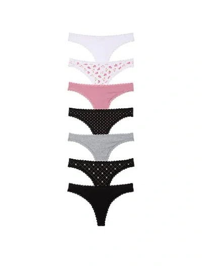 Victoria's Secret 7-pack Days Of The Week Lace-trim Thong Panties In Multi
