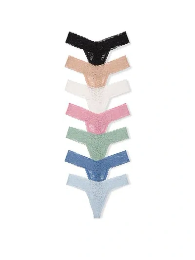 Victoria's Secret 7-pack Lacie Thong Panties In Multi