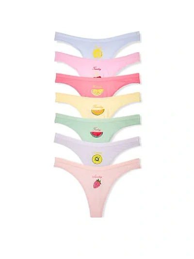 Victoria's Secret 7-pack Days Of The Week Fruit Cotton Scoop Thong Panties In Multi