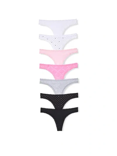 Victoria's Secret 7-pack Days Of The Week Lace-trim Thong Panties In Multi