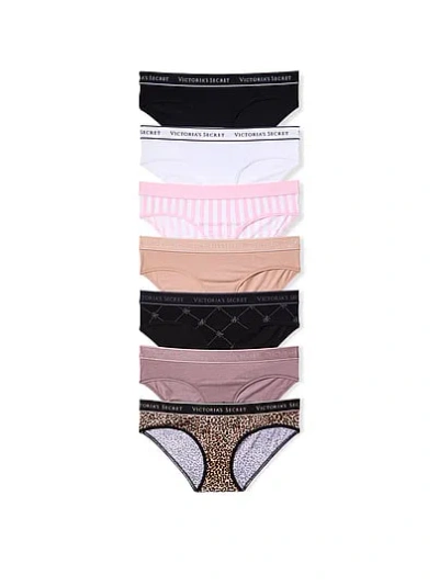 Victoria's Secret 7-pack Logo Cotton Hiphugger Panties In Animal Print