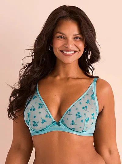 Victoria's Secret Adore Me Clementin Unlined Plunge Bra In Blue