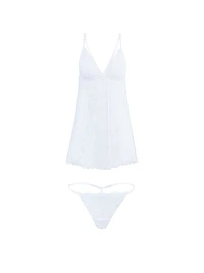 Victoria's Secret Adore Me Dixi Babydoll + Panty Set In White