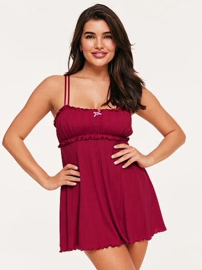 Victoria's Secret Adore Me Ophylia Babydoll In Burgundy