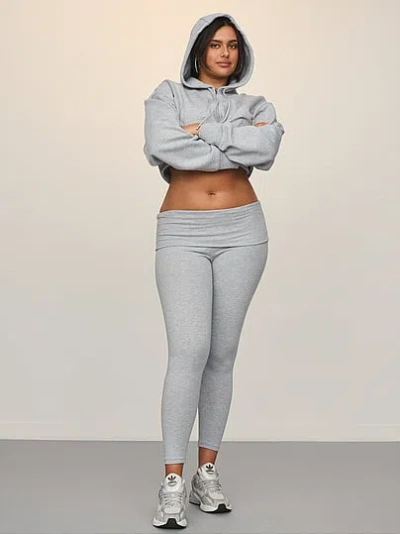 Victoria's Secret Angel Essentials Cotton Foldover Legging In Gray