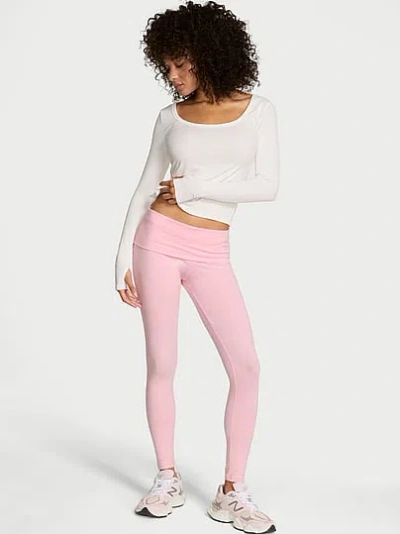 Victoria's Secret Angel Essentials Cotton Foldover Legging In Pink