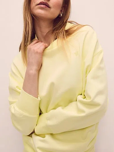Victoria's Secret Angel Essentials Effortless Fleece Crewneck Sweatshirt In Yellow