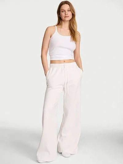 Victoria's Secret Angel Essentials Effortless Fleece Wide-leg Sweatpant In White