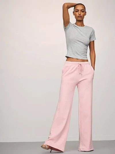 Victoria's Secret Angel Essentials Effortless Fleece Wide-leg Sweatpant In Pink