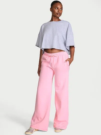 Victoria's Secret Angel Essentials Effortless Fleece Wide-leg Sweatpant In Pink