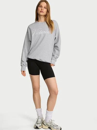 Victoria's Secret Angel Essentials Iconic Fleece Crewneck Sweatshirt In Gray