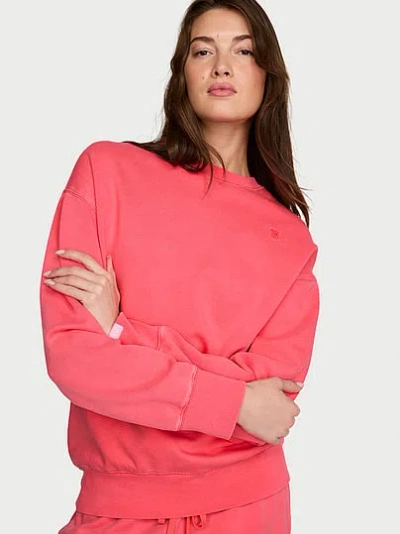 Victoria's Secret Angel Essentials Iconic Fleece Crewneck Sweatshirt In Pink