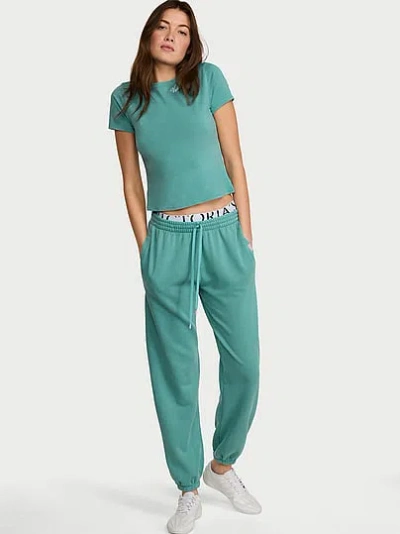 Victoria's Secret Angel Essentials Iconic Fleece Relaxed Jogger Sweatpant In Blue