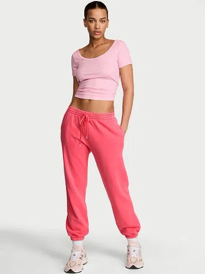 Victoria's Secret Angel Essentials Iconic Fleece Relaxed Jogger Sweatpant In Pink