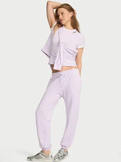 Victoria's Secret Angel Essentials Iconic Fleece Relaxed Jogger Sweatpant In Purple